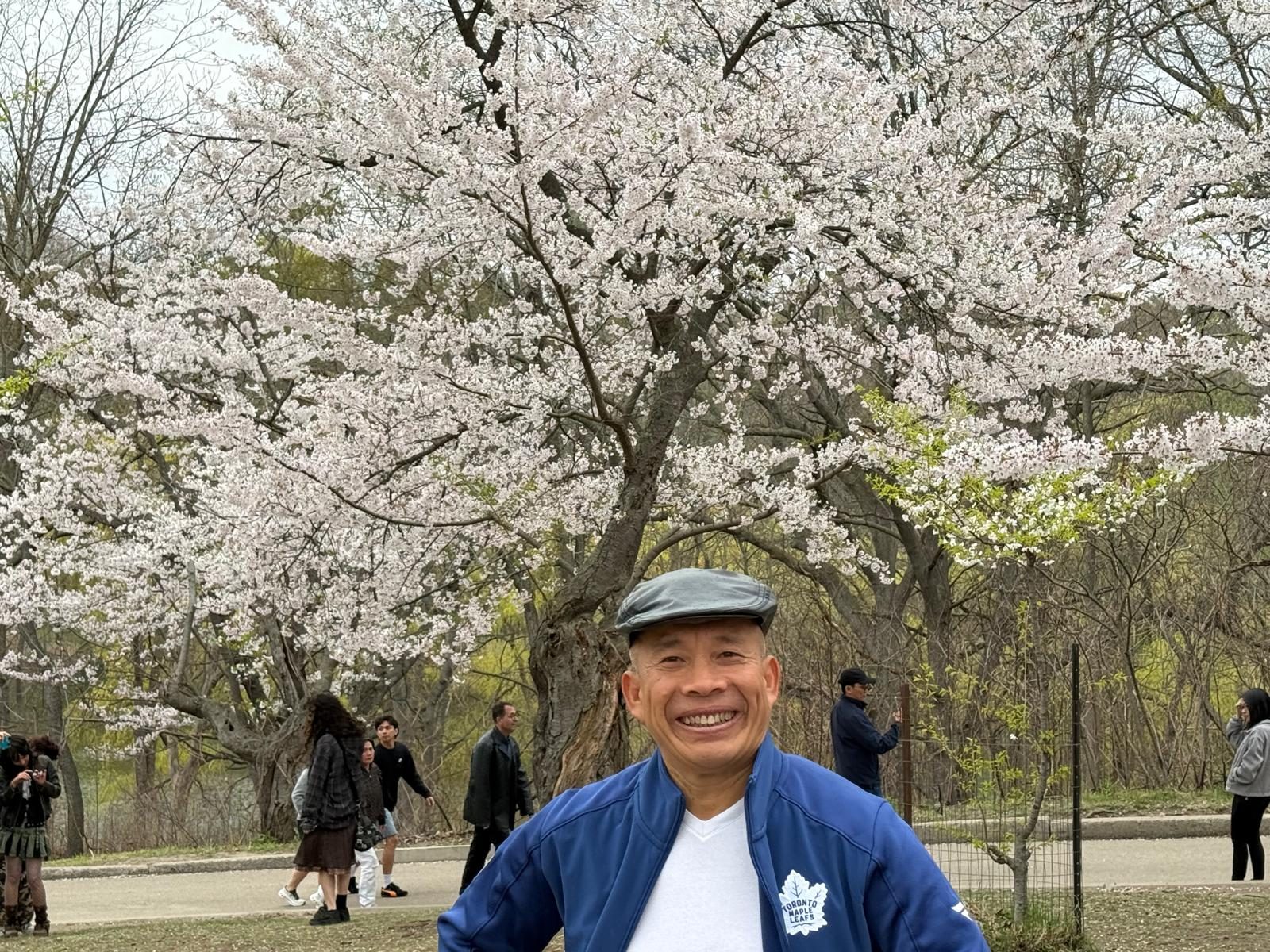 Adam Pham at the High Park cherry blossoms